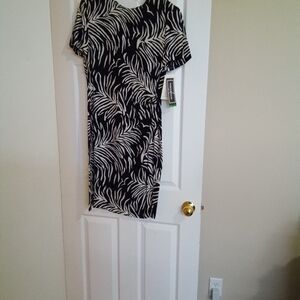 Positive Attitude Black and White Sheath Mini Dress